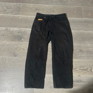 Empyre size 30 baggy pants, there's a small rip but its not that bad, I am 5'8